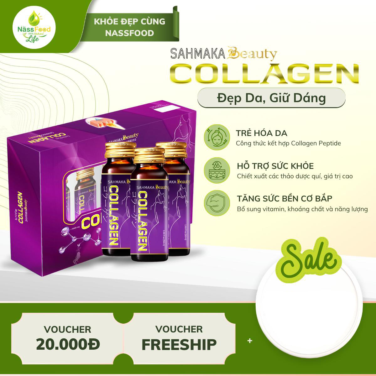 NƯỚC UỐNG COLLAGEN SAHMAKA BEAUTY CHAI 50ML