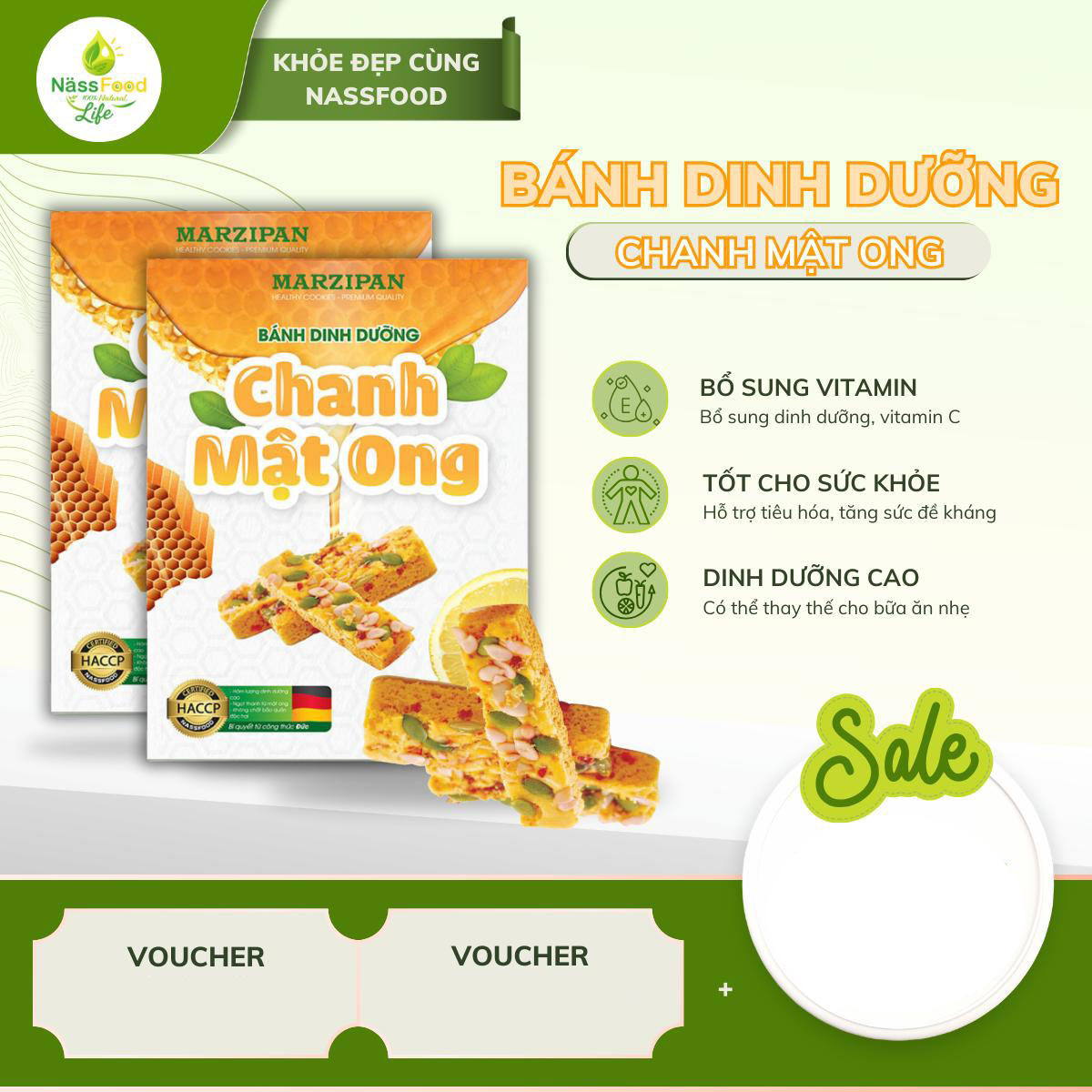 THANH BÁNH DINH DƯỠNG MARZIPAN CHANH MẬT ONG